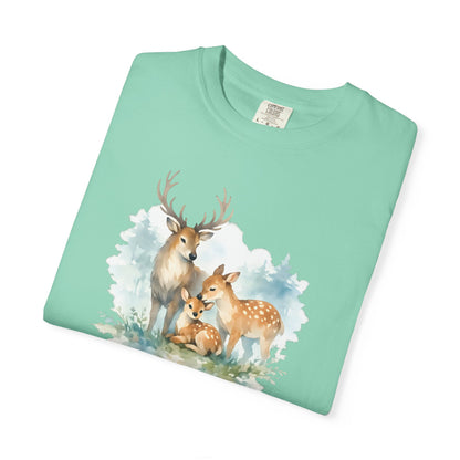 Watercolor Deer Family Tee | Forest Wildlife Art Shirt | Nature Lover Gift | Unisex
