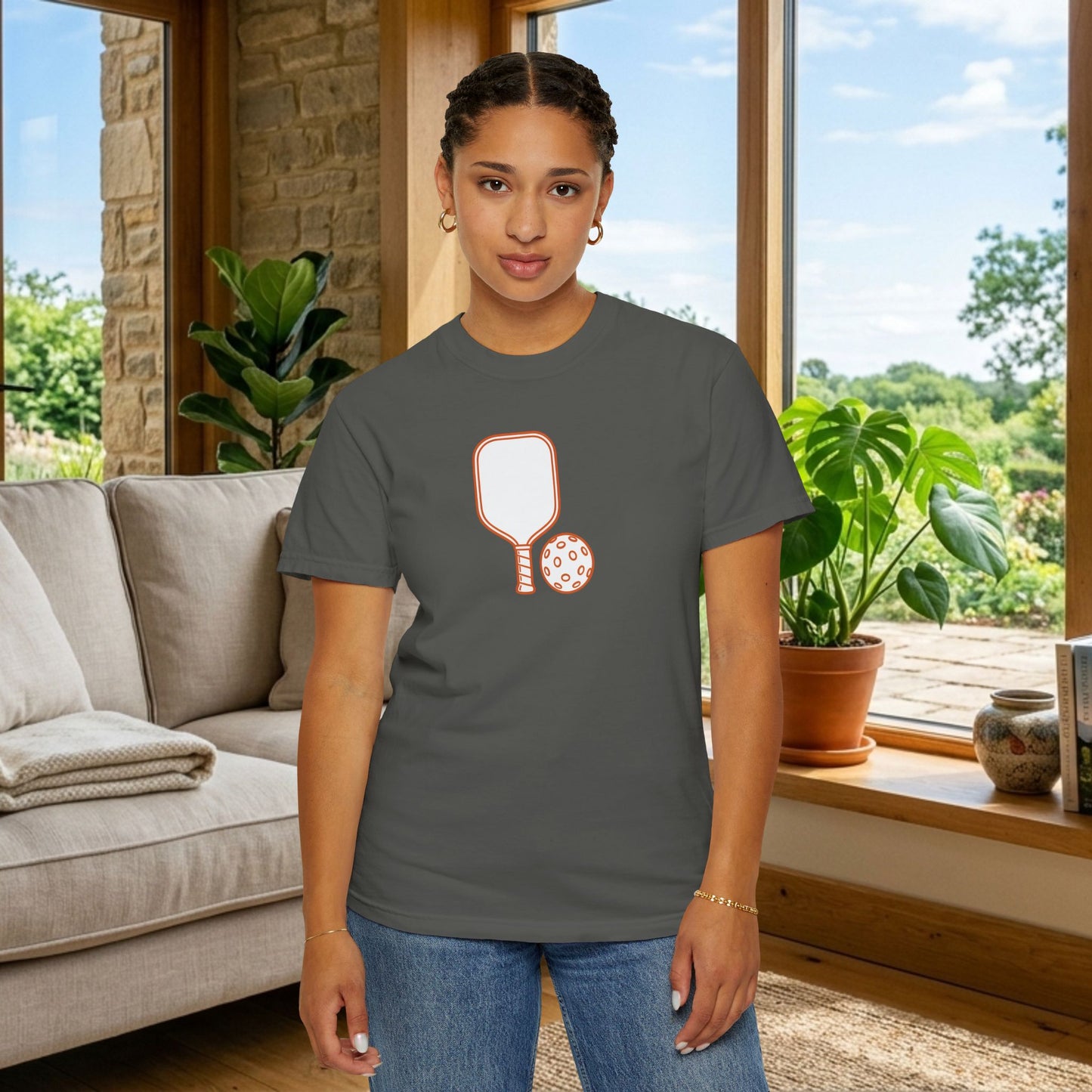 Pickleball Paddle And Ball Icon Tee Minimalist Pickler Unisex T-Shirt