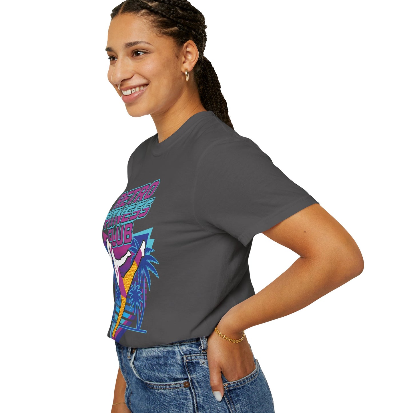 Retro Fitness Club High Kick 80s Tee | Vintage Aerobics Shirt Women