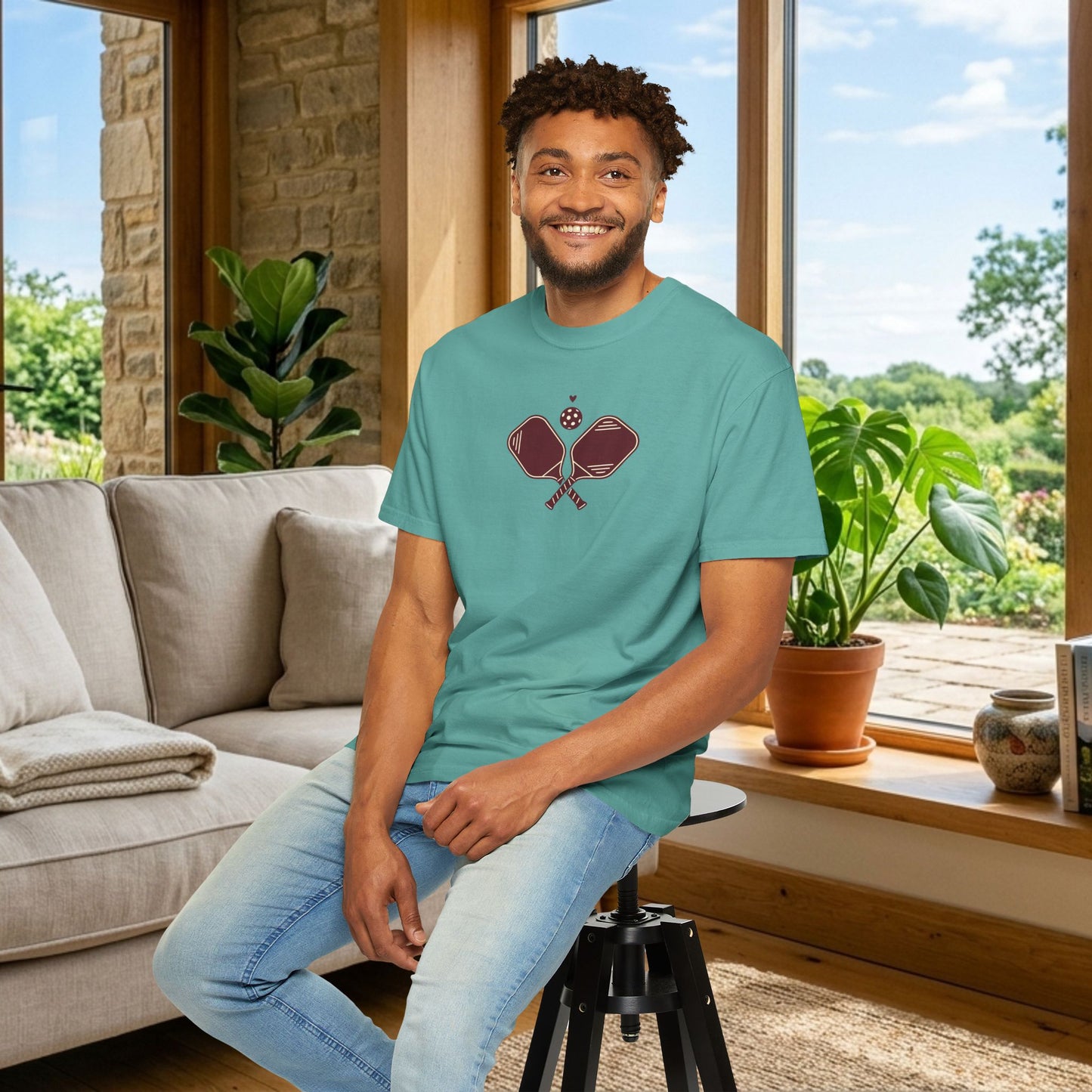 Pickleball Heart Icon Tee Pickler Love Minimalist Graphic Unisex Shirt