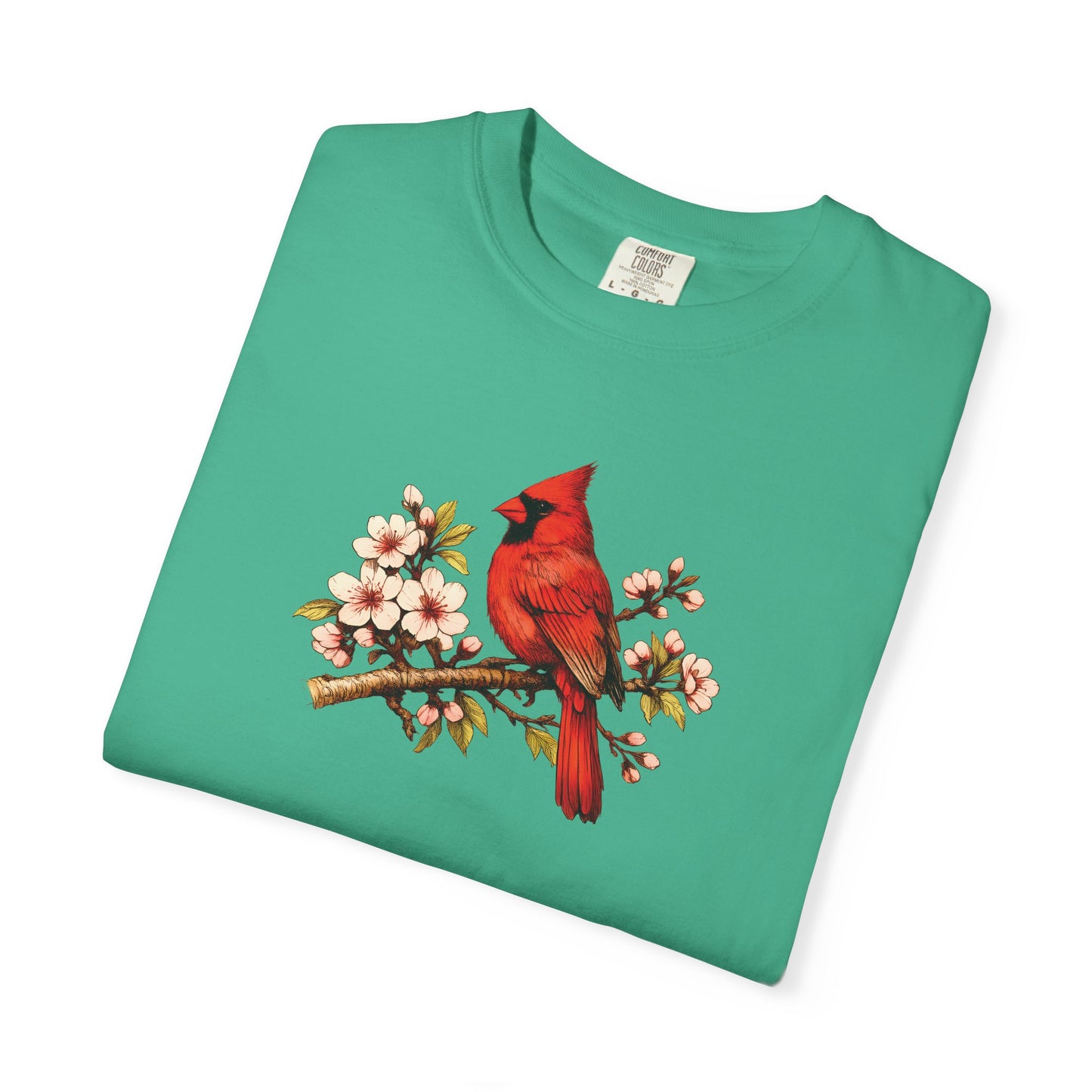 Cardinal Botanical Tee | Vintage Bird Art Shirt | Bird Watcher Gift