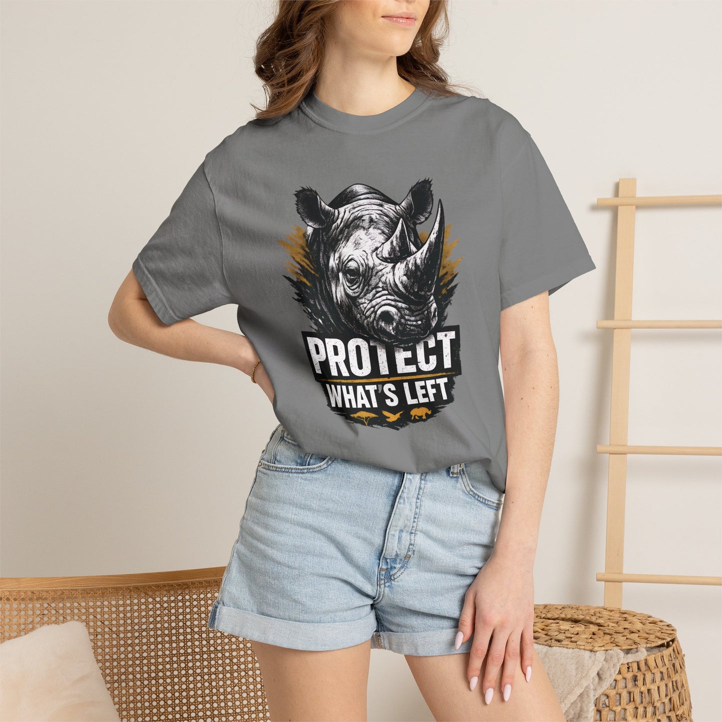 Black Rhino Conservation Tee | Protect What's Left | Endangered Species Shirt | Unisex