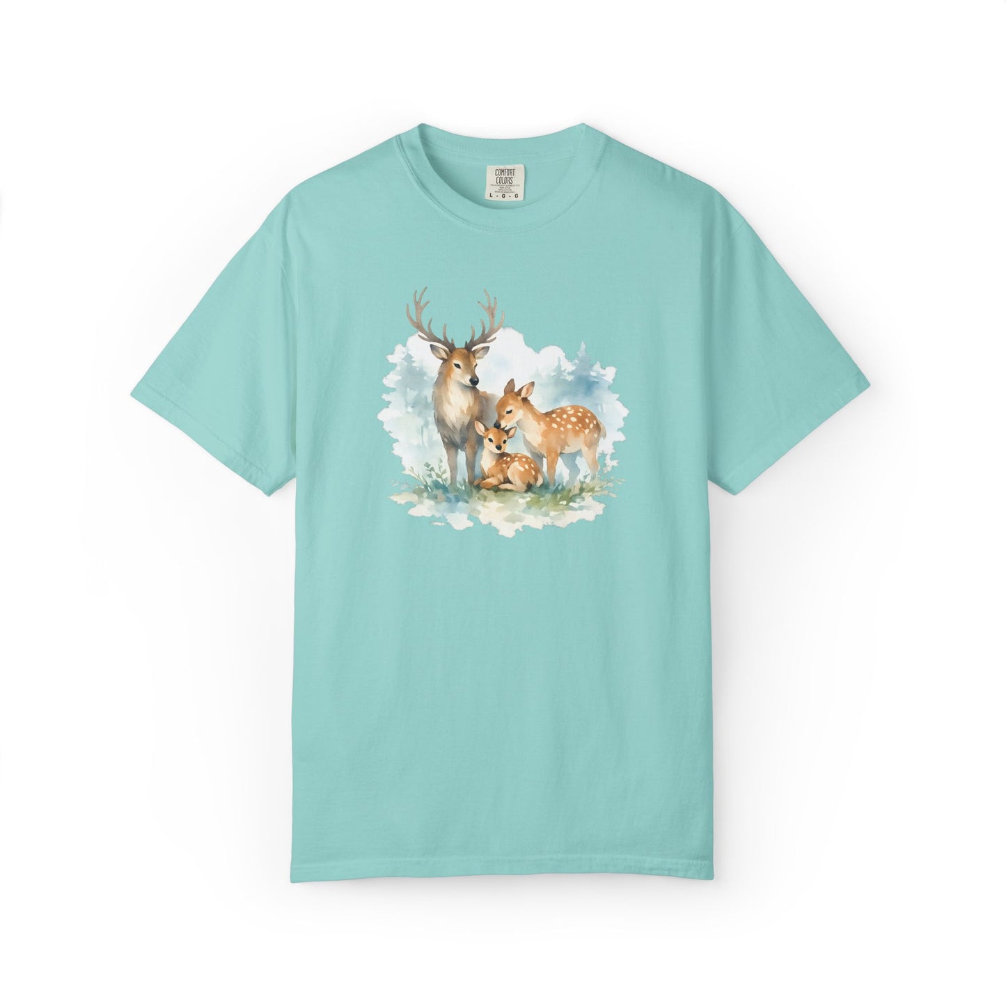 Watercolor Deer Family Tee | Forest Wildlife Art Shirt | Nature Lover Gift | Unisex