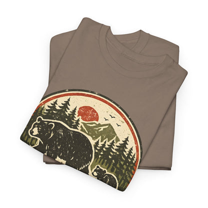 Bear and Cub Retro Badge Tee | Protect What's Wild | Wildlife Lover Gift | Unisex