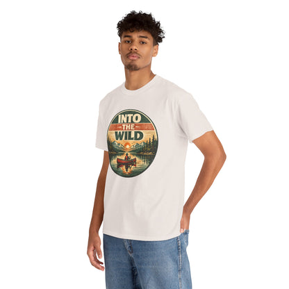 Into the Wild Canoe Badge Tee | Vintage Outdoor Graphic Shirt | Camping Adventure Gift