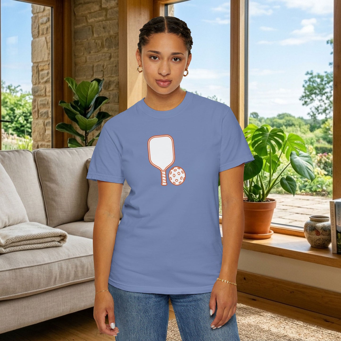 Pickleball Paddle And Ball Icon Tee Minimalist Pickler Unisex T-Shirt