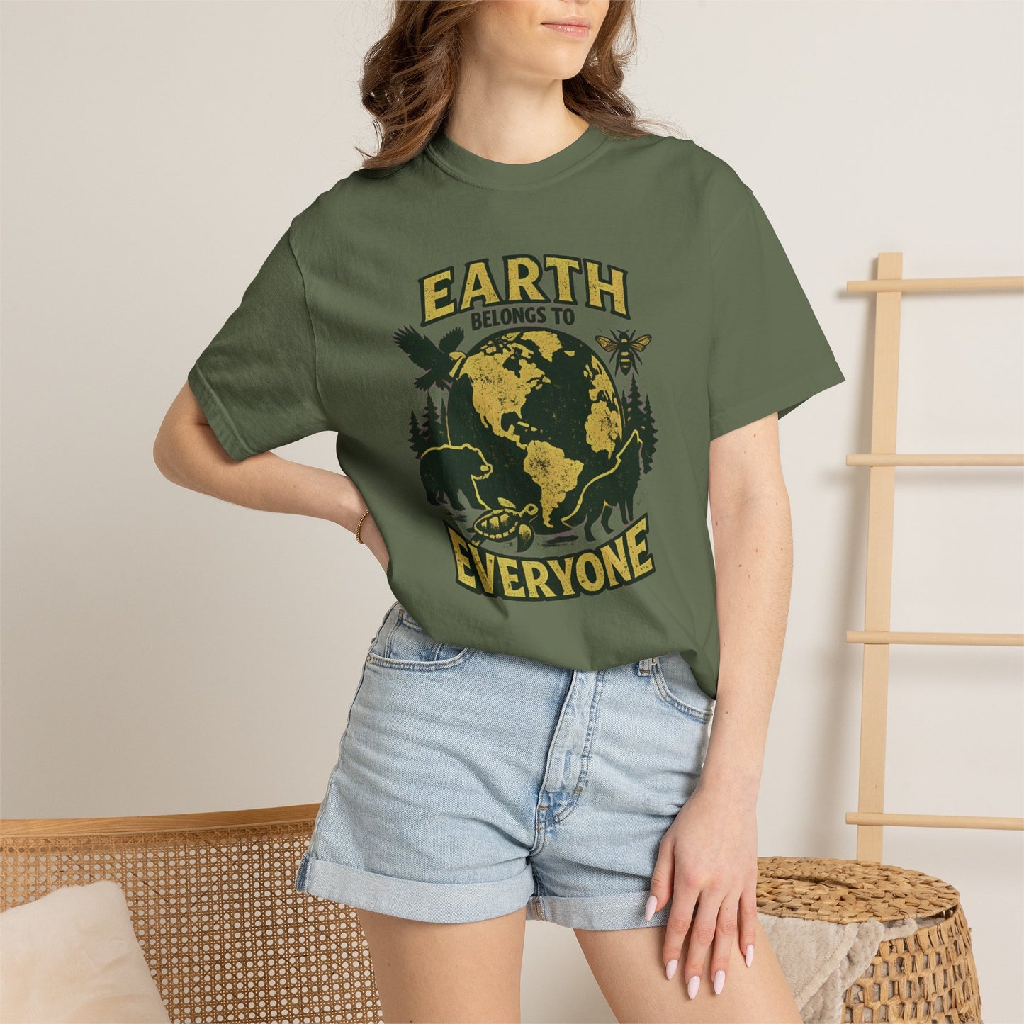 Earth Belongs to Everyone Earth Day Tee | Conservation Art Shirt | Wildlife Gift