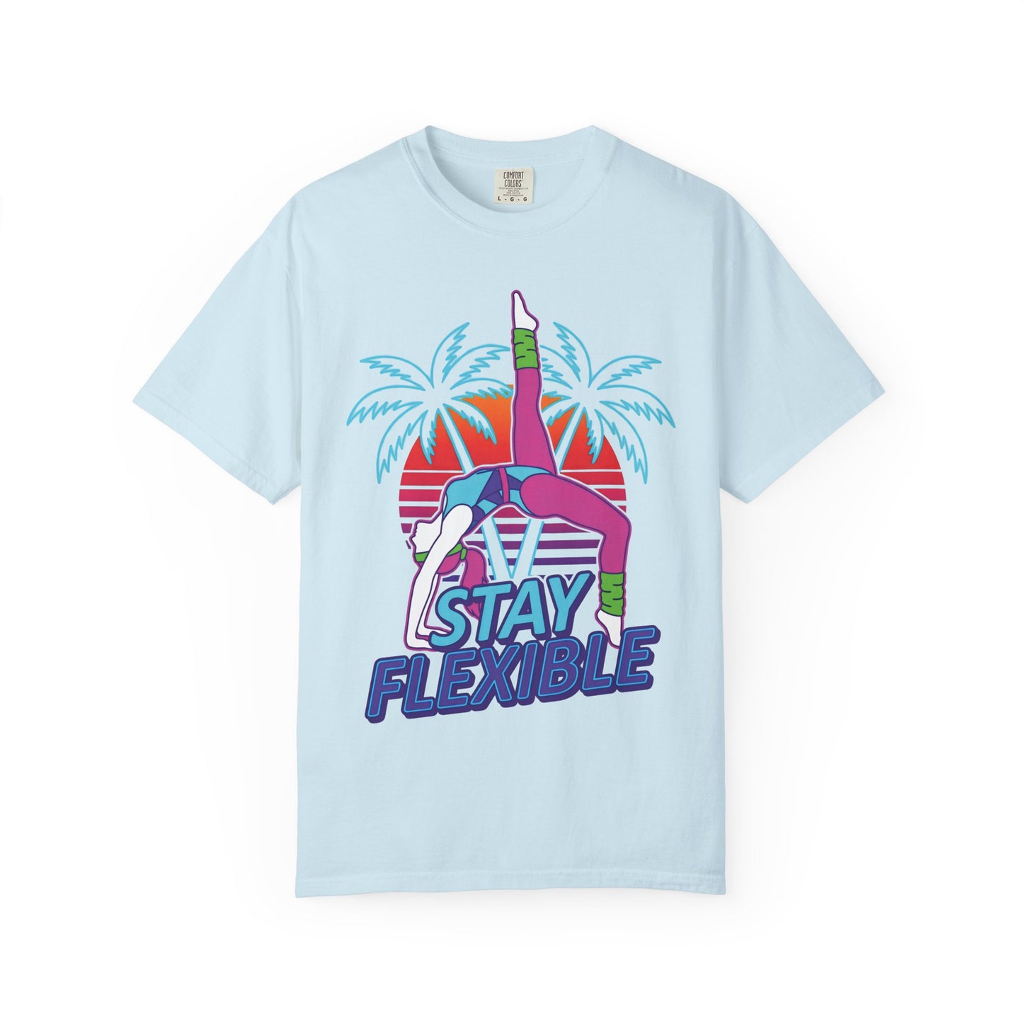 Stay Flexible Retro 80s Backbend Graphic Tee | Vintage Workout Shirt Women