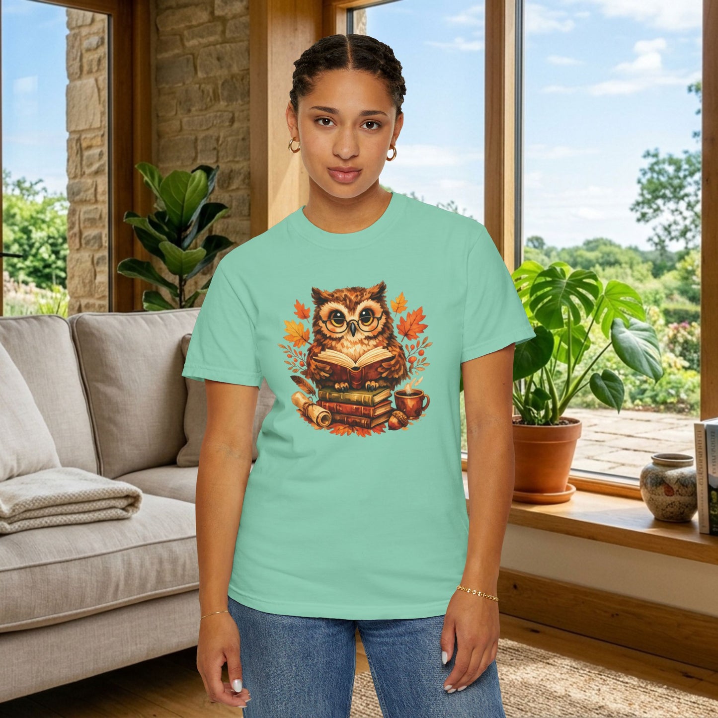 Wise Owl Watercolor Humor Tee | Book Lover Nature Shirt | Whimsical Wildlife Gift