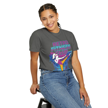 Retro Fitness Club High Kick 80s Tee | Vintage Aerobics Shirt Women
