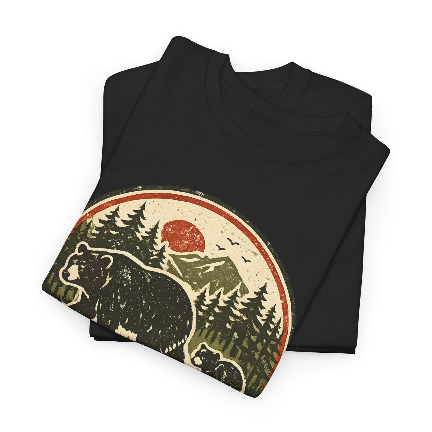 Bear and Cub Retro Badge Tee | Protect What's Wild | Wildlife Lover Gift | Unisex