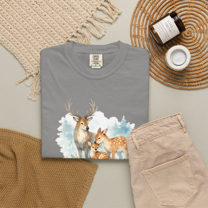 Watercolor Deer Family Tee | Forest Wildlife Art Shirt | Nature Lover Gift | Unisex