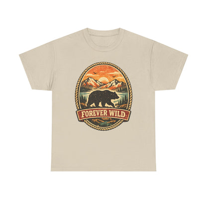 Grizzly Bear Forever Wild Badge Tee | Vintage National Park Shirt | Nature Lover Gift