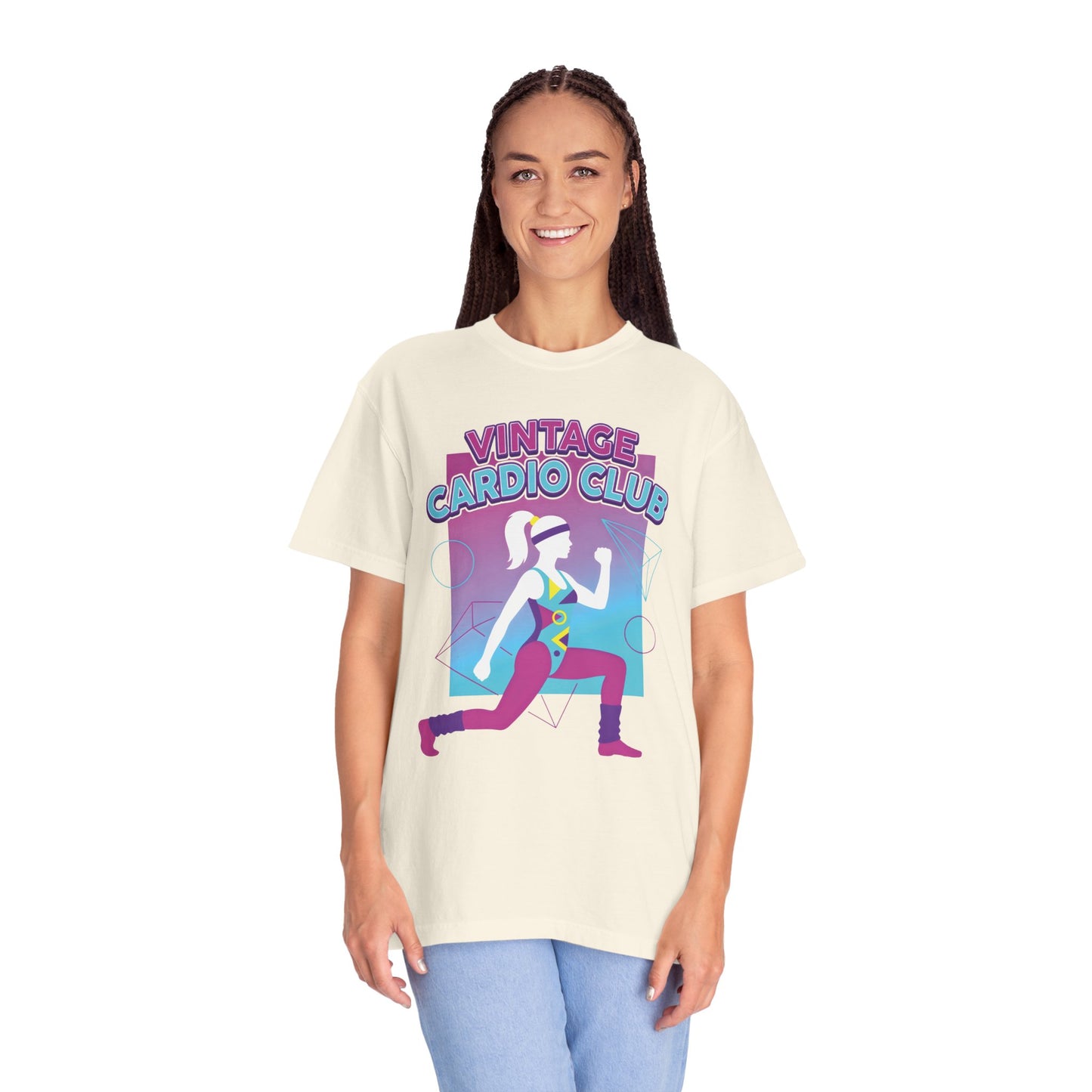 Vintage Cardio Club Retro 80s Lunge Graphic Tee | Workout Shirt Women