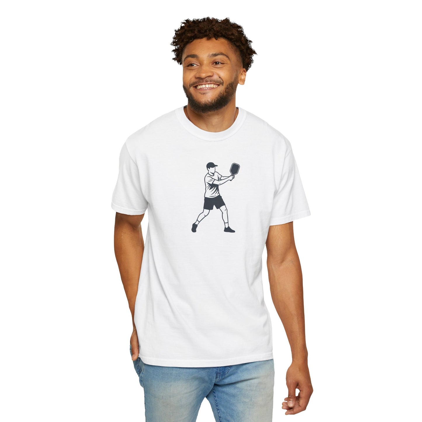 Pickleball Player Silhouette Tee Pickler Minimalist Men's Graphic Shirt