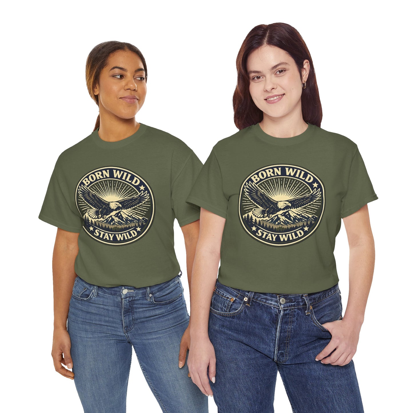 Eagle Ranger Patch Graphic Tee | Mid-Century Outdoor Shirt | Born Wild Stay Wild Unisex