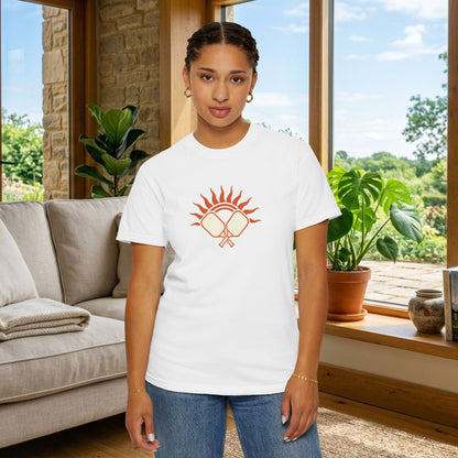 Pickleball Sun Badge Tee Pickler Vintage Minimalist Unisex Shirt