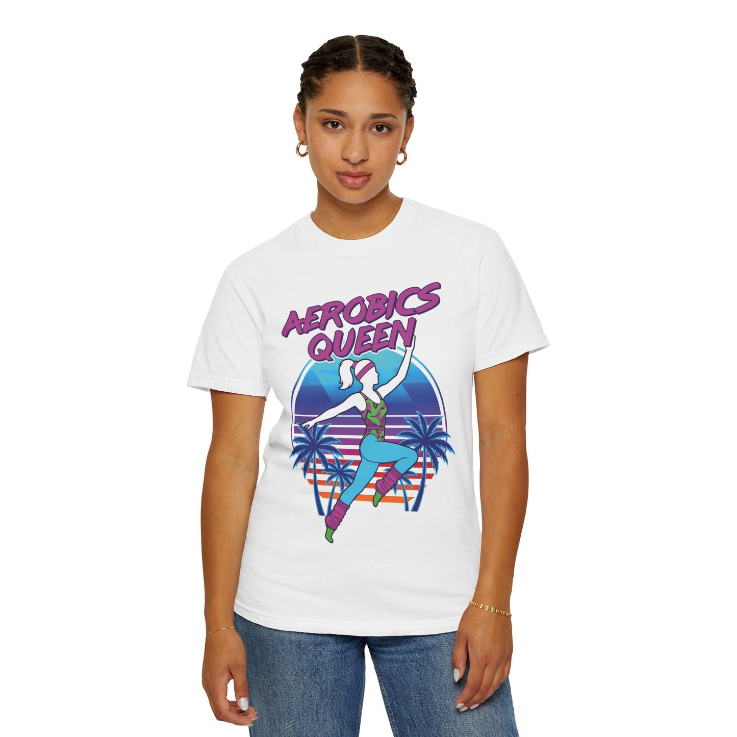 Aerobics Queen Retro 80s Dance Graphic Tee | Vintage Workout Shirt Women