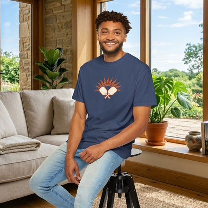 Pickleball Sun Badge Tee Pickler Vintage Minimalist Unisex Shirt