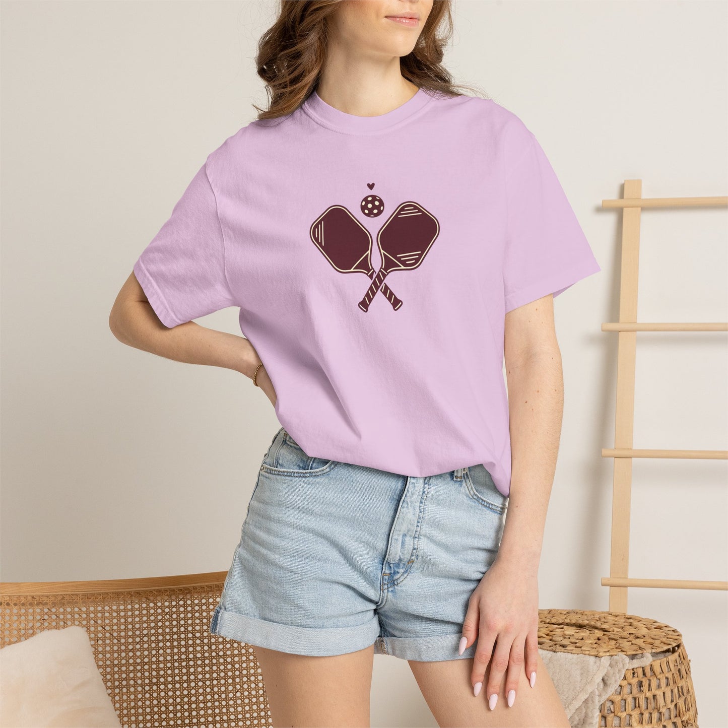 Pickleball Heart Icon Tee Pickler Love Minimalist Graphic Unisex Shirt