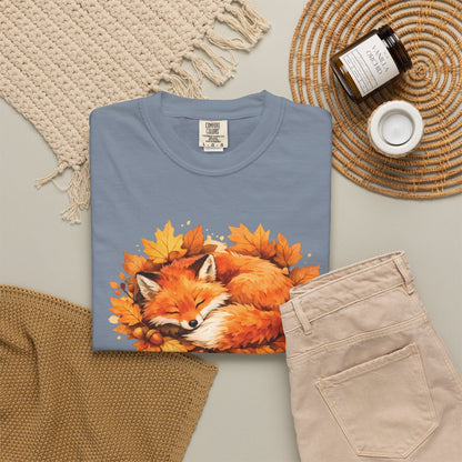 Sleeping Fox Watercolor Graphic Tee | Cozy Woodland Animal Shirt | Nature Lover Gift