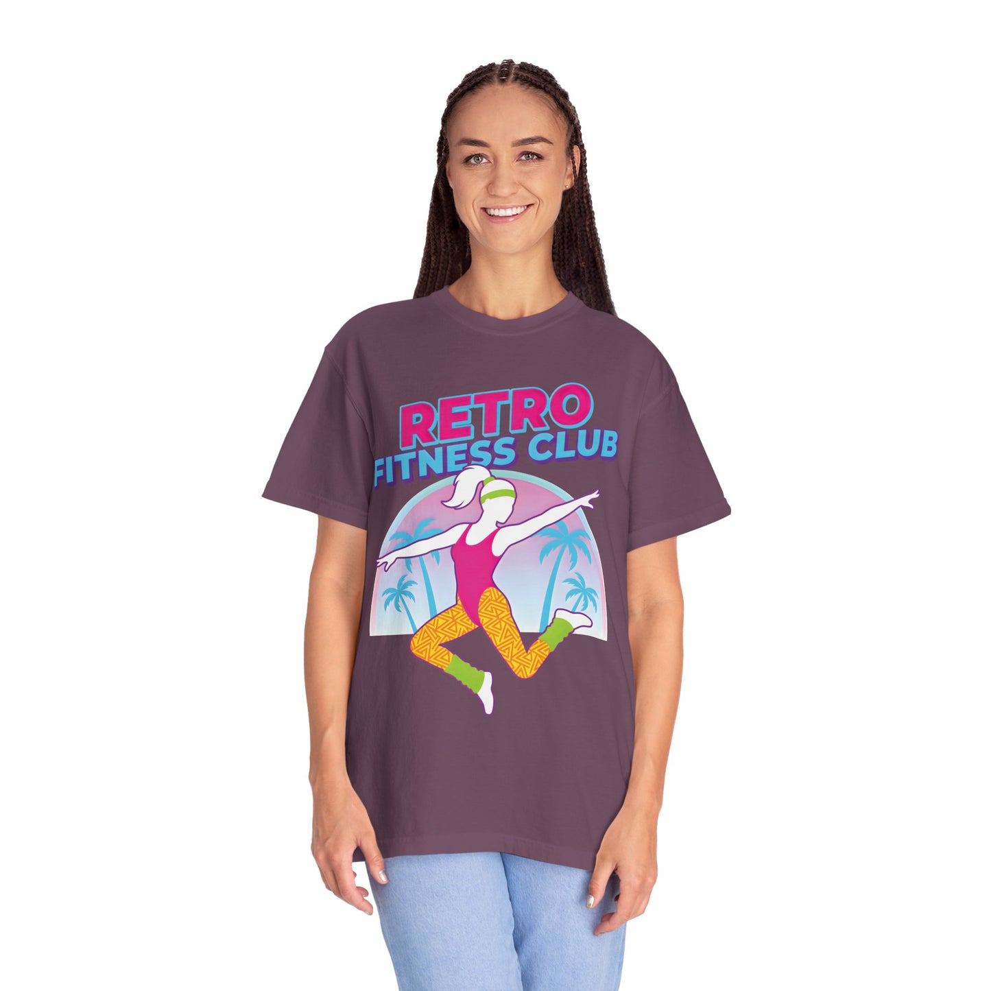 Retro Fitness Club 80s Aerobics Graphic Tee | Vintage Gym Shirt Women