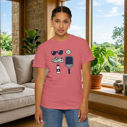 Pickleball Essentials Icon Tee Minimalist Pickler Sport Unisex Graphic Shirt