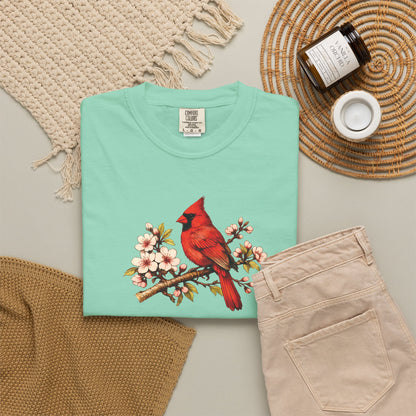 Cardinal Botanical Tee | Vintage Bird Art Shirt | Bird Watcher Gift