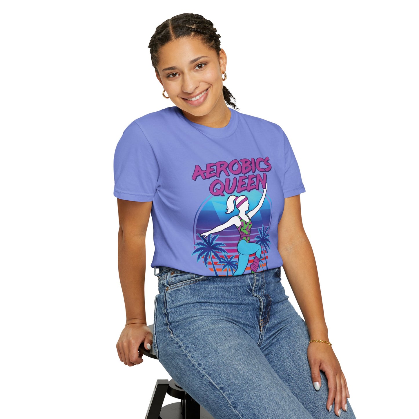 Aerobics Queen Retro 80s Dance Graphic Tee | Vintage Workout Shirt Women