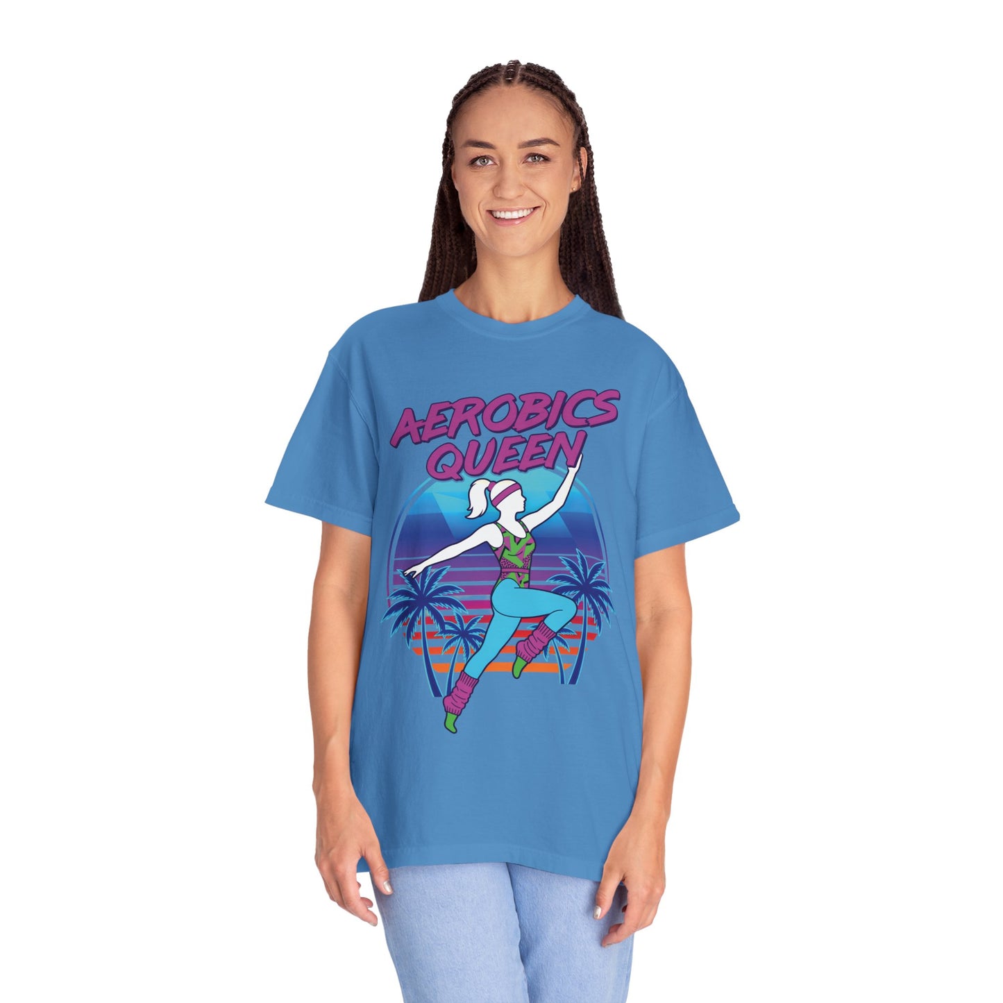 Aerobics Queen Retro 80s Dance Graphic Tee | Vintage Workout Shirt Women