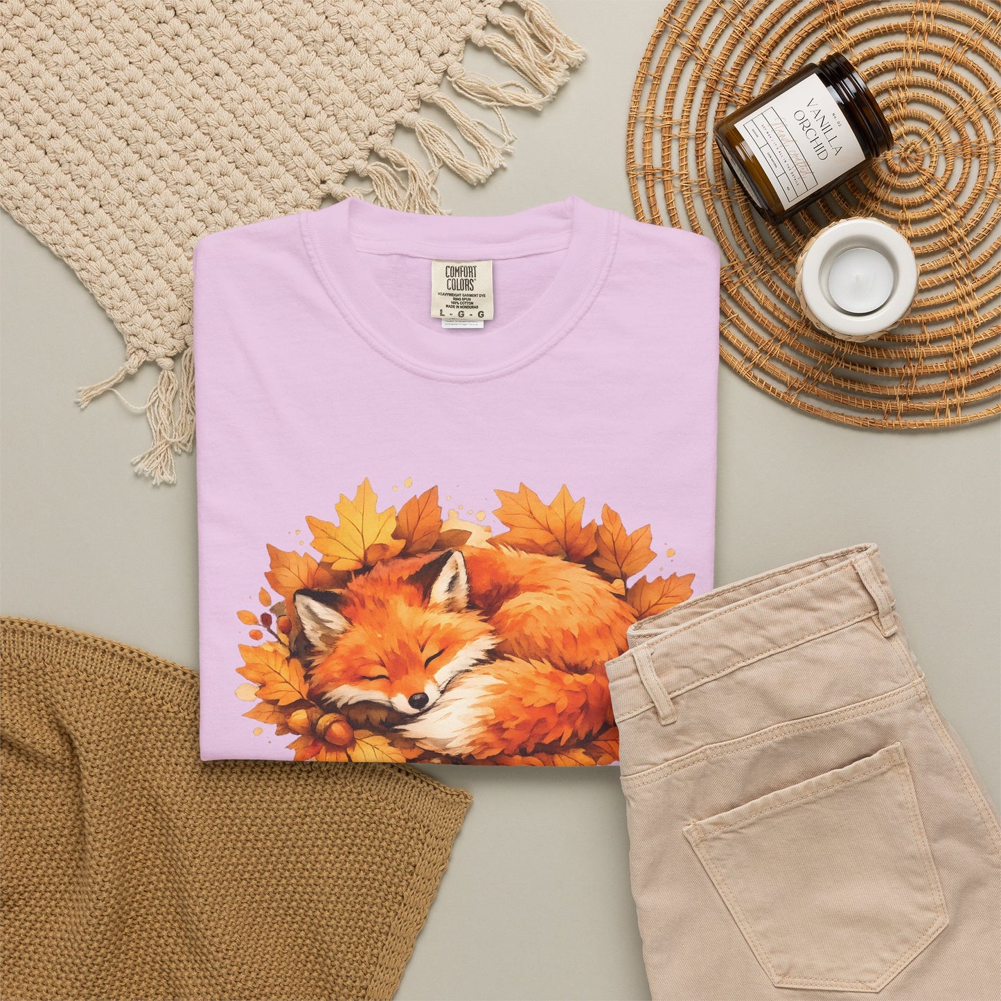 Sleeping Fox Watercolor Graphic Tee | Cozy Woodland Animal Shirt | Nature Lover Gift