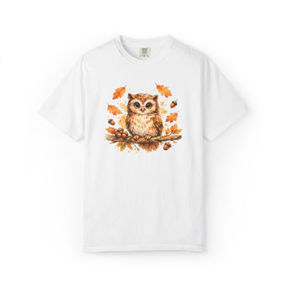 Watercolor Owl Graphic Tee | Autumn Wildlife Art Shirt | Owl Lover Gift
