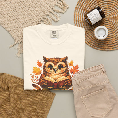 Wise Owl Watercolor Humor Tee | Book Lover Nature Shirt | Whimsical Wildlife Gift