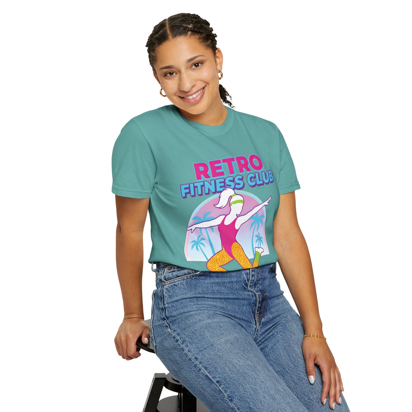 Retro Fitness Club 80s Aerobics Graphic Tee | Vintage Gym Shirt Women