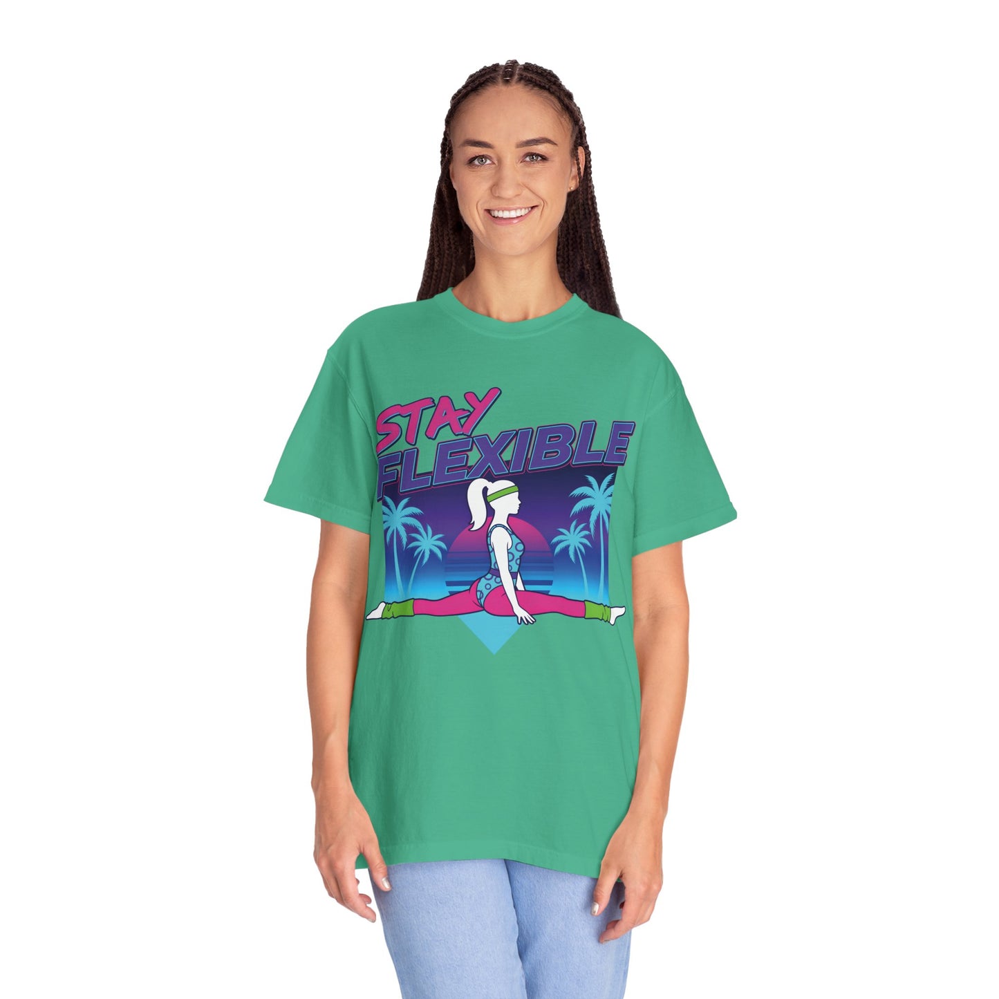 Stay Flexible Retro 80s Splits Aerobics Tee | Vintage Gym Shirt Women