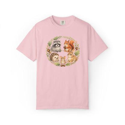 Woodland Animals Circle Watercolor Tee | Forest Creature Gift Shirt | Nature Lover