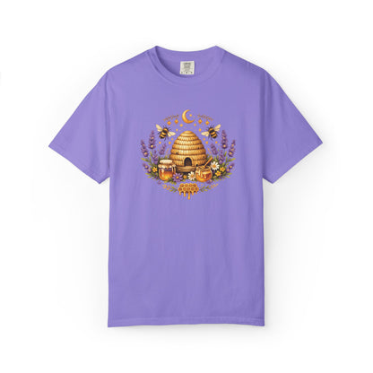 Beehive Honey and Lavender Tee | Vintage Nature Art Shirt | Botanical Garden Gift