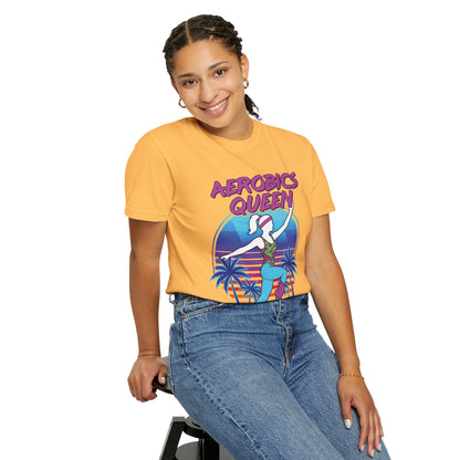 Aerobics Queen Retro 80s Dance Graphic Tee | Vintage Workout Shirt Women