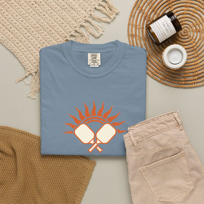 Pickleball Sun Badge Tee Pickler Vintage Minimalist Unisex Shirt