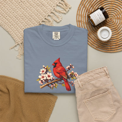 Cardinal Botanical Tee | Vintage Bird Art Shirt | Bird Watcher Gift