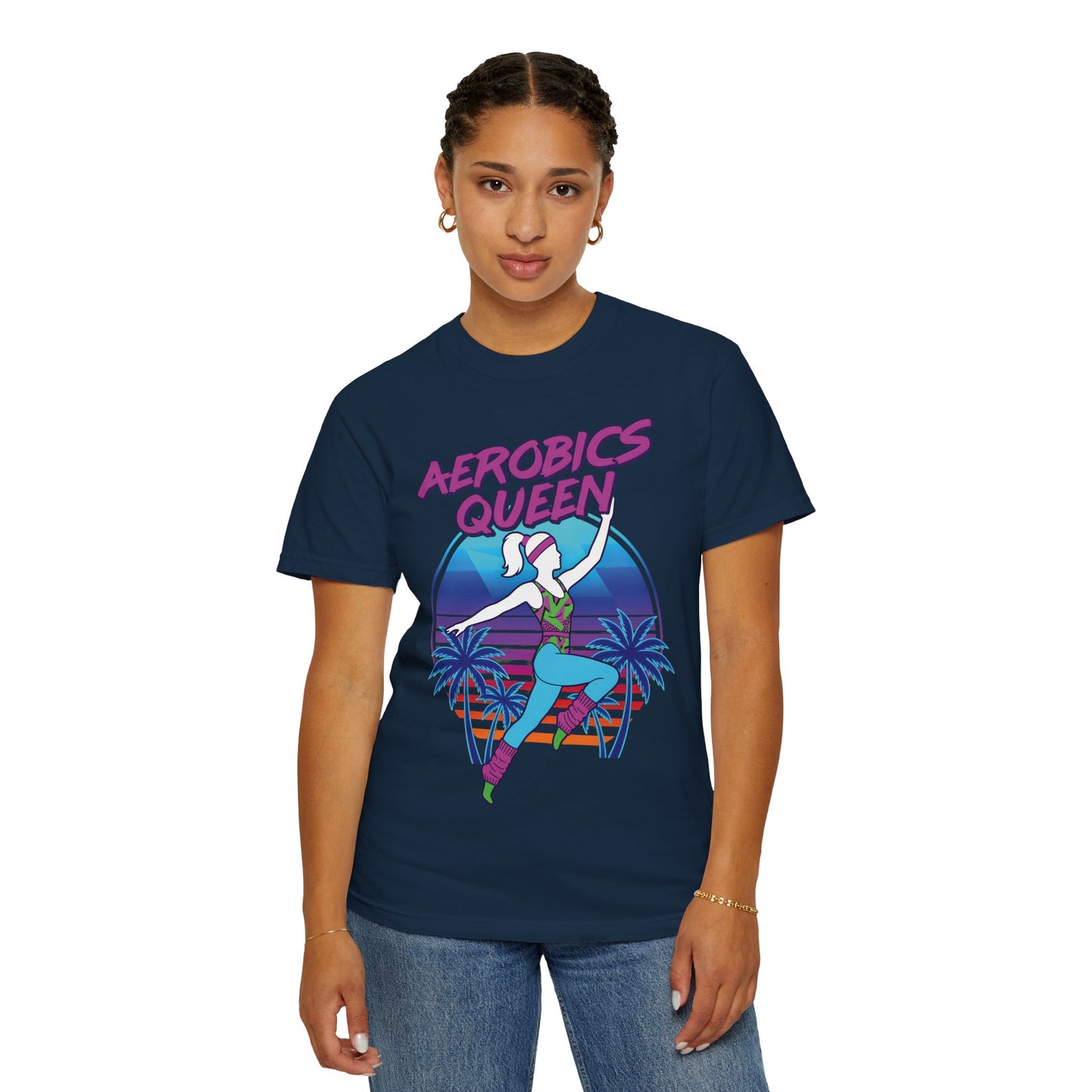 Aerobics Queen Retro 80s Dance Graphic Tee | Vintage Workout Shirt Women