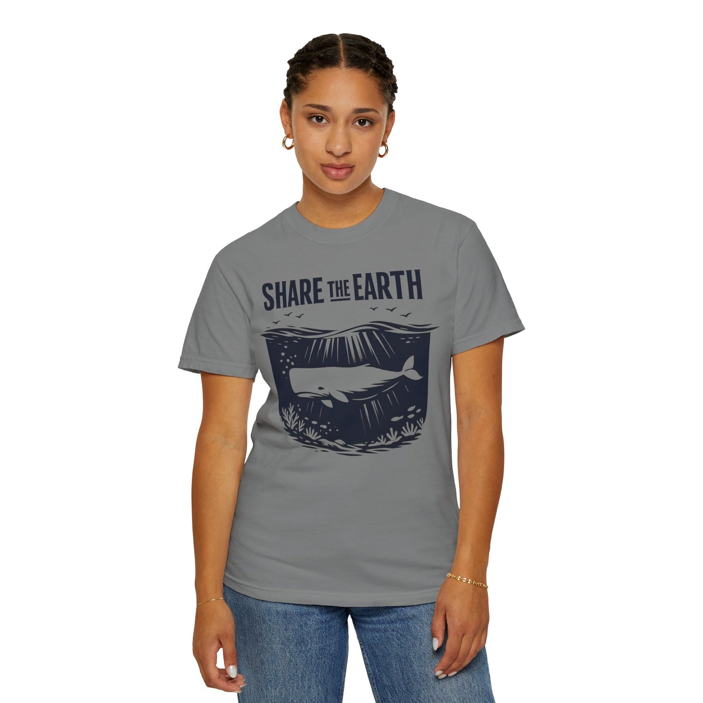 Whale Conservation Tee | Share the Earth Graphic Shirt | Ocean Wildlife Gift | Unisex