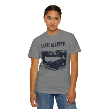 Whale Conservation Tee | Share the Earth Graphic Shirt | Ocean Wildlife Gift | Unisex