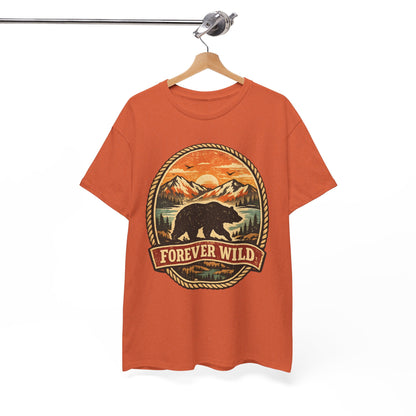 Grizzly Bear Forever Wild Badge Tee | Vintage National Park Shirt | Nature Lover Gift