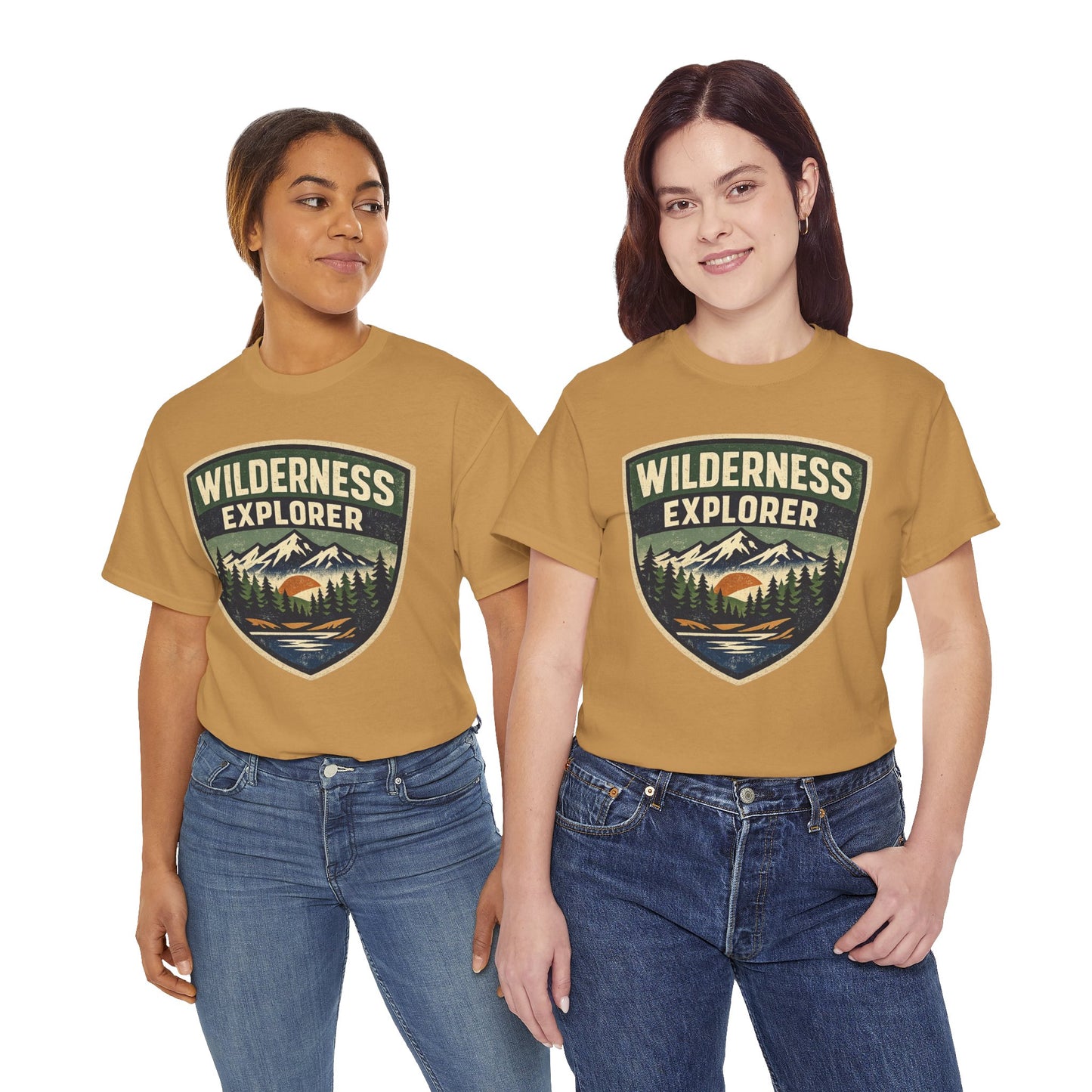 Wilderness Explorer Shield badge Tee | Retro Outdoor Adventure design | Hiking