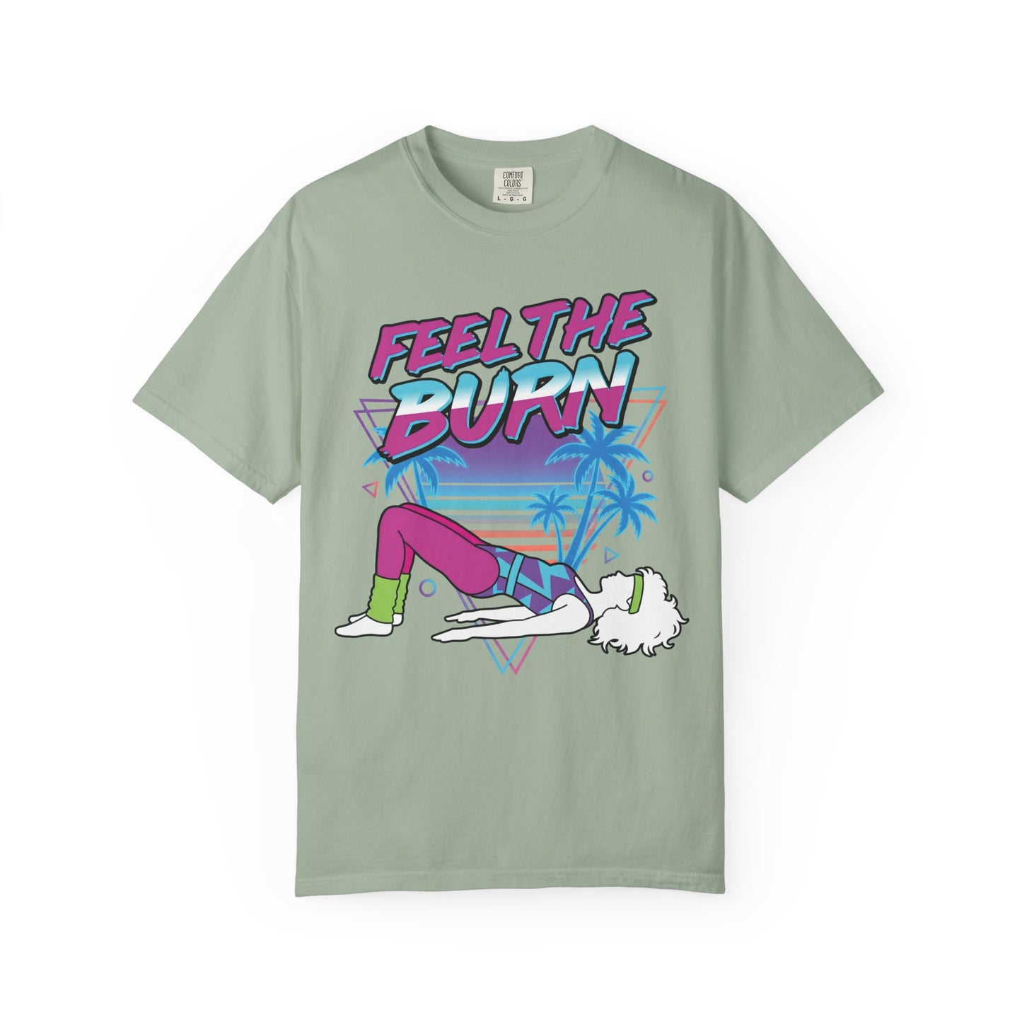 Feel the Burn Neon 80s Aerobics Graphic Tee | Retro Workout Shirt Women