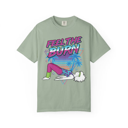 Feel the Burn Neon 80s Aerobics Graphic Tee | Retro Workout Shirt Women