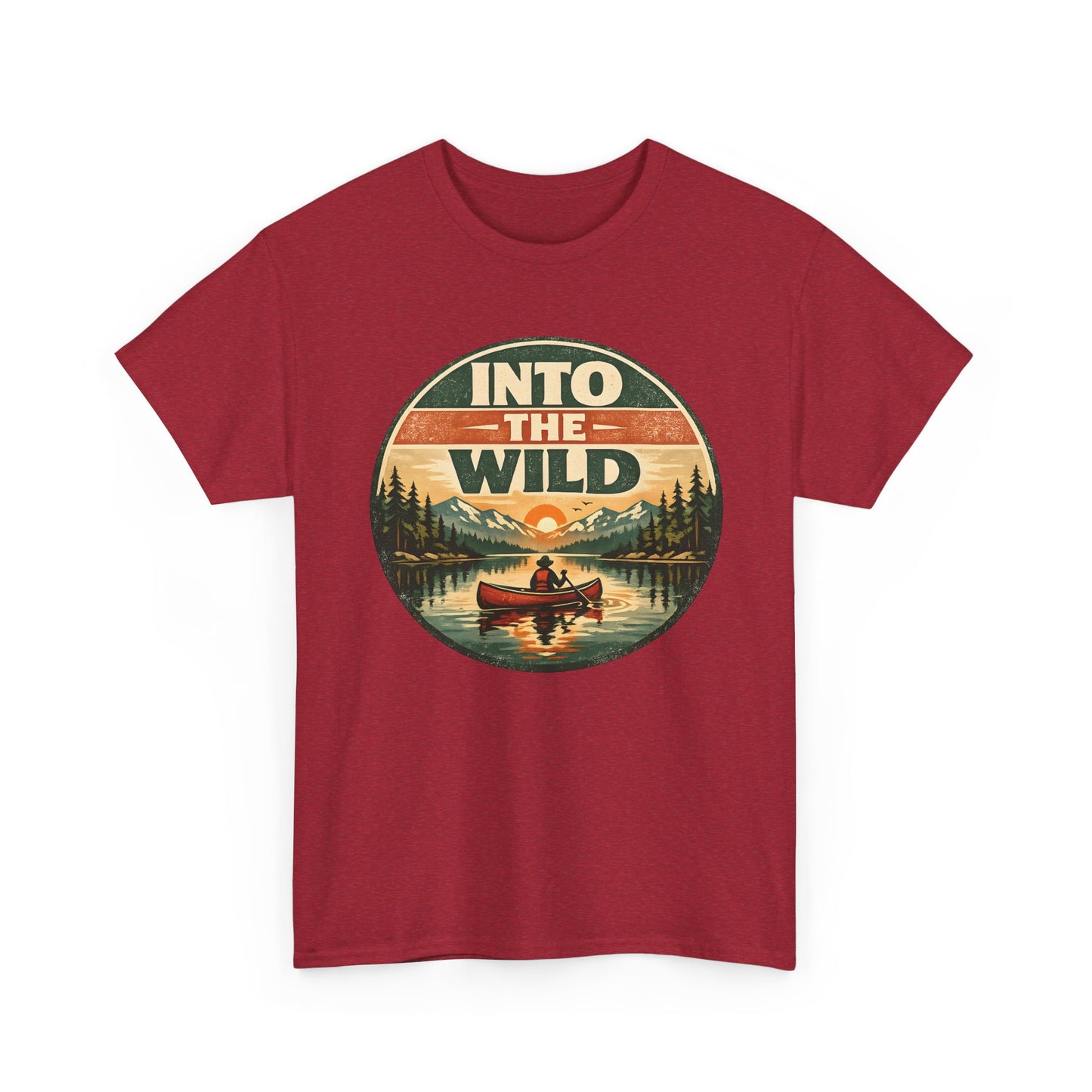 Into the Wild Canoe Badge Tee | Vintage Outdoor Graphic Shirt | Camping Adventure Gift