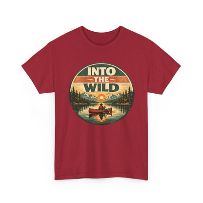 Into the Wild Canoe Badge Tee | Vintage Outdoor Graphic Shirt | Camping Adventure Gift