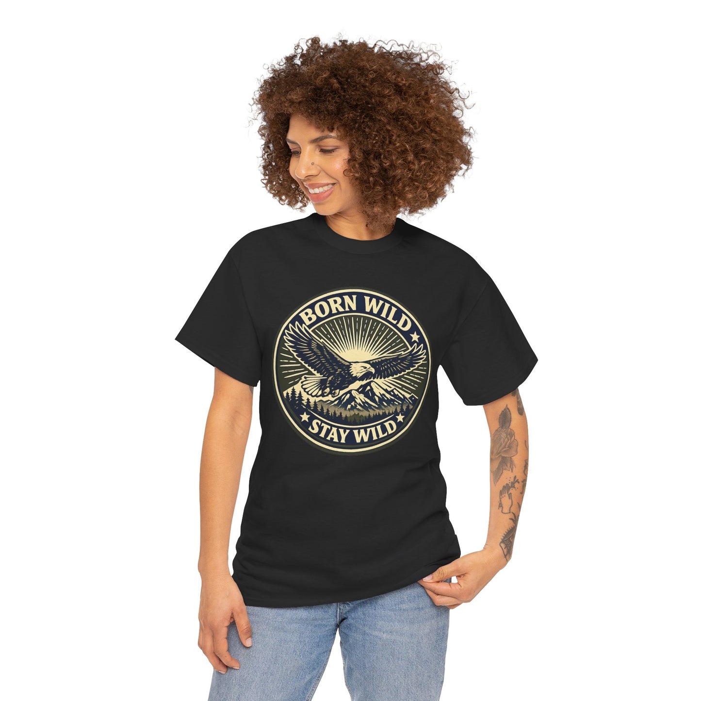 Eagle Ranger Patch Graphic Tee | Mid-Century Outdoor Shirt | Born Wild Stay Wild Unisex